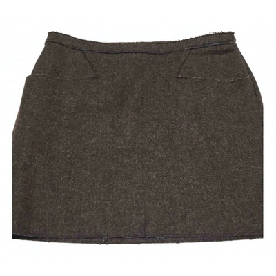 Pre-owned Mauro Grifoni Wool Mini Skirt In Anthracite