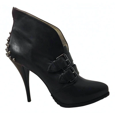 Pre-owned Mcq By Alexander Mcqueen Leather Boots In Black
