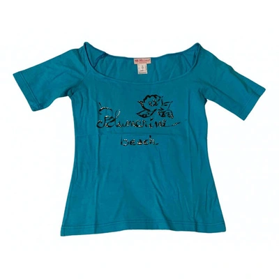 Pre-owned Blumarine Turquoise Cotton  Top