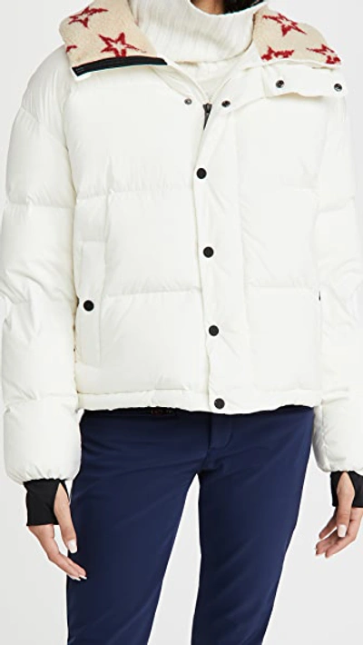 Perfect Moment Oslo Printed Faux Fur-trimmed Quilted Down Ski Jacket In White