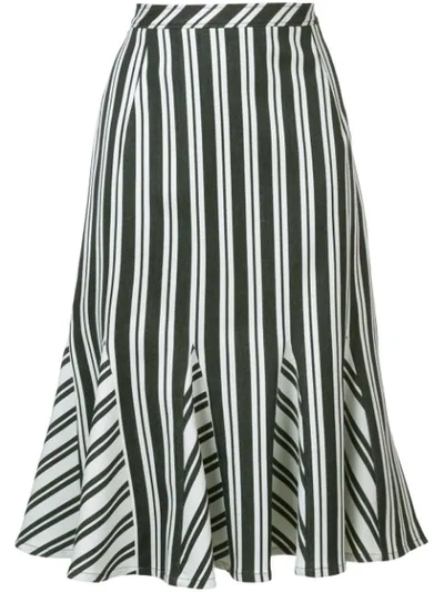 Altuzarra Crocus Striped Wool-blend Skirt In Black-natural White | ModeSens