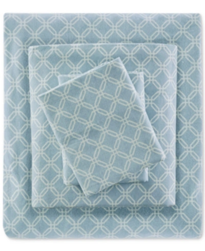 Sleep Philosophy True North Cotton Flannel 3-piece Twin Sheet Set In Blue Geo