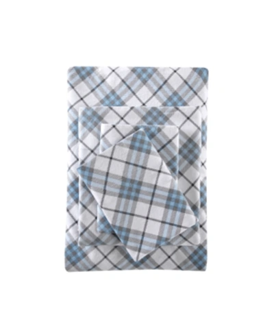 Sleep Philosophy True North Cotton Flannel 3-piece Twin Sheet Set In Blue Plaid