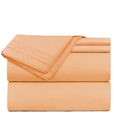 Clara Clark Premier Deep Pocket 4 Pc. Sheet Set, King Bedding In Apricot