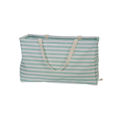 Household Essentials Hamper Tote Bag In Striped Teal