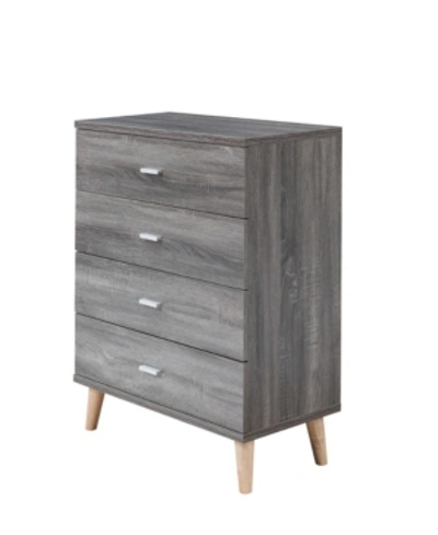 Furniture Of America Massenburg Modern 4-drawer Chest In Grey
