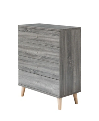 Furniture Of America Massenburg Iii Modern 4-drawer Chest In Grey