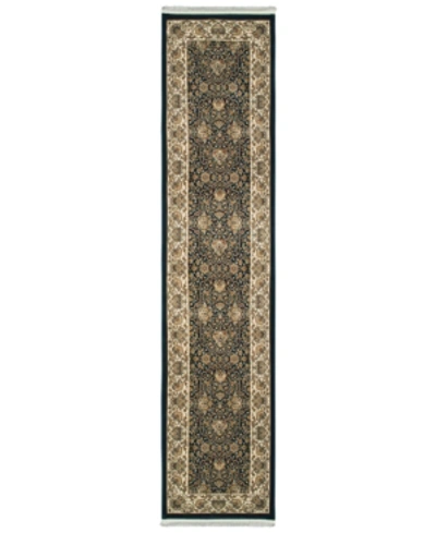 Jhb Design Masterpiece Panel 2'3" X 10' Runner In Navy