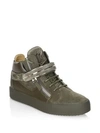 Giuseppe Zanotti Leather High-top Sneakers In Green