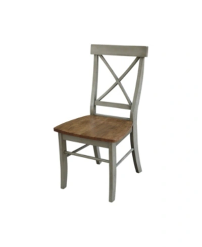 International Concepts X-back Chair With Solid Wood Seat In Gray