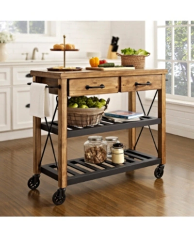 Crosley Roots Rack Industrial Kitchen Cart In Natural