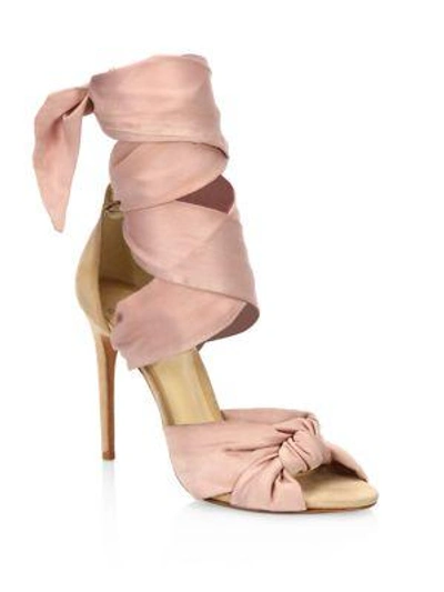 Alexandre Birman Katherine Lace-up Sandals In Nude