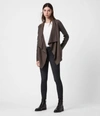 Allsaints Womens Lucia Merino Wool Cardigan In Khaki Green