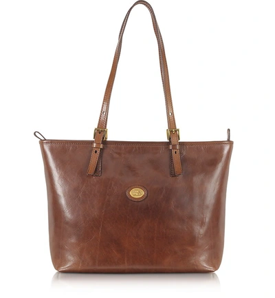 The Bridge Handbags Story Donna Large Brown Leather Tote In Marron