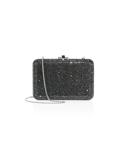 Judith Leiber Slim Slide Crystal Clutch In Anthracite