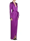 Ralph And Russo Women's Embellished Silk Satin Wrap Gown In Purple