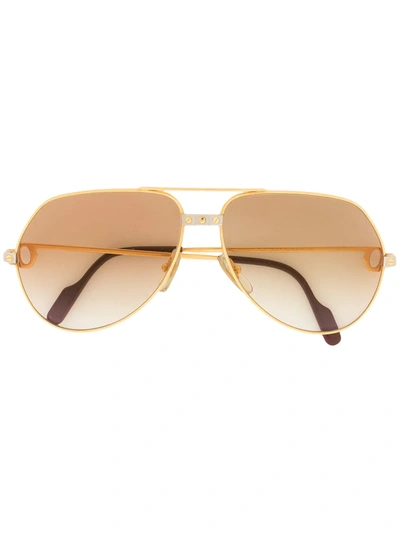 Pre-owned Cartier  Aviator Sunglasses In Brown