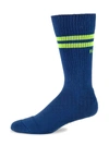 Falke Men's Neon Logo Stripe Socks In Royal Blue