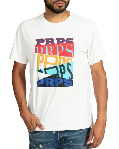 Prps Men's Brunswick Typographic Logo Tee In Eggshell