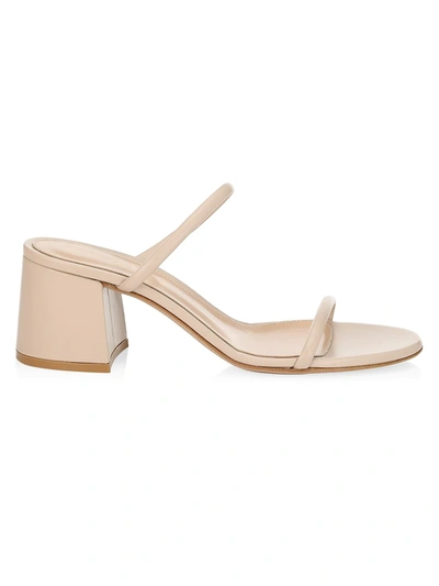 Gianvito Rossi Byblos Leather Mules In Mousse