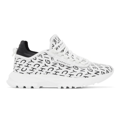 Givenchy White & Black Refracted Logo Spectre Runner Sneakers