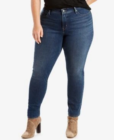 Levi's Plus Size 711 Skinny Jeans, Short And Reg Inseam In Indigo Harmon