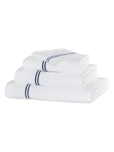 Frette Hotel Classic Wash Cloth In White Navy