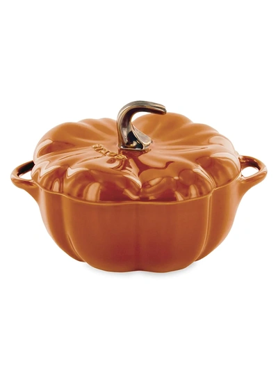 Staub 24 Oz. Ceramic Pumpkin Cocotte In Burnt Orange