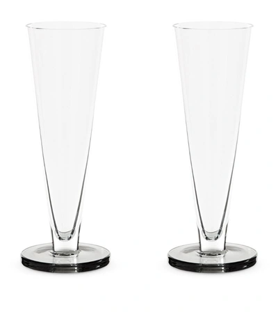 Tom Dixon Set Of 2 Puck Flute Glasses (125ml) In Clear