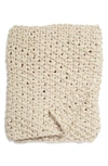 Nordstrom Seed Stitch Jersey Rope Throw Blanket In Beige Oatmeal Heather