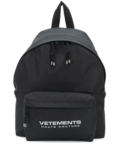 Vetements Logo Print Backpack In Black