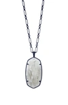 Kendra Scott Reid Long Faceted Pendant Necklace In Gunmetal/ Grey Illusion