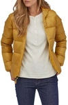 Patagonia Raven Rocks Durable Water Repellent Hooded Down Jacket In Buckwheat Gold