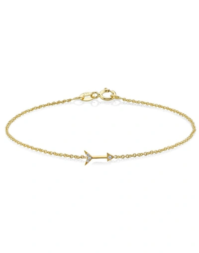 Lizzie Mandler White Diamond Pave Arrow Bracelet In Gold