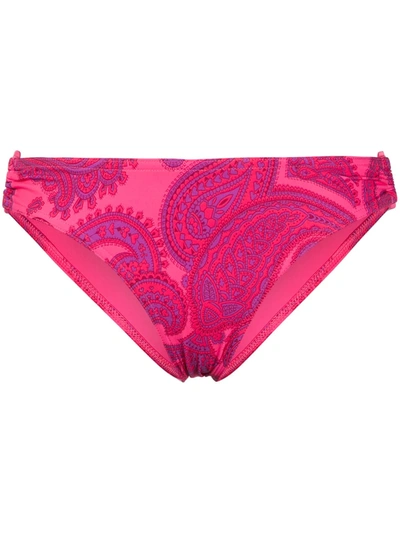 Zimmermann Paisley-print Bikini Bottoms In Pink