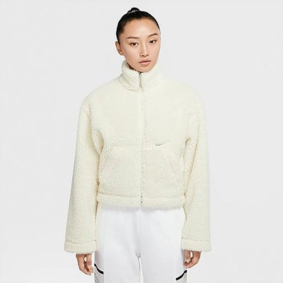 Nike Women's Sportswear Sherpa Fleece Full-zip Jacket In White