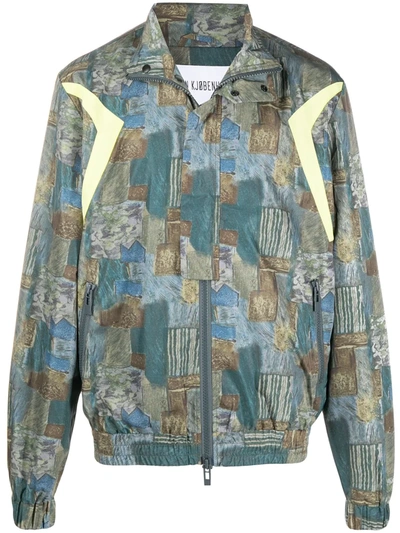 Han Kjobenhavn Abstract Print Bomber Jacket In Green