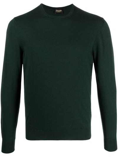 Drumohr Fine-knit Long-sleeve Jumper In Green