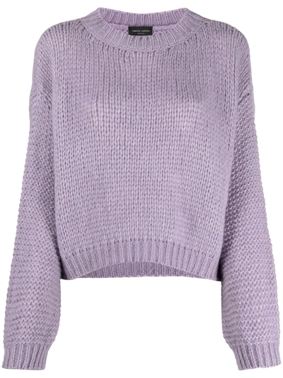 Roberto Collina Chunky-knit Wool-blend Jumper In Purple