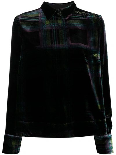 Ymc You Must Create Checked Velvet Shirt In Black