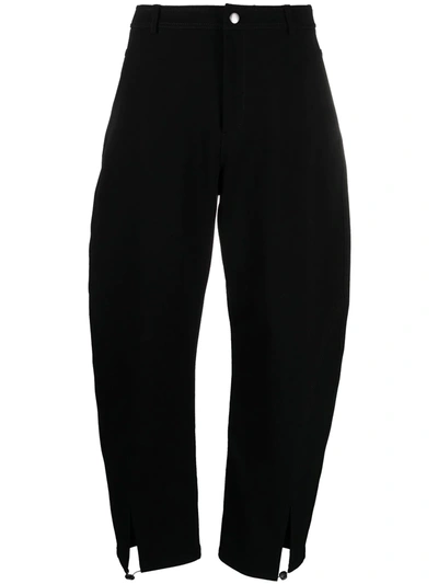 Ymc You Must Create Cropped Wide-leg Trousers In Black