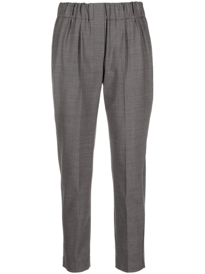 Brunello Cucinelli Tapered-leg Trousers In Grey