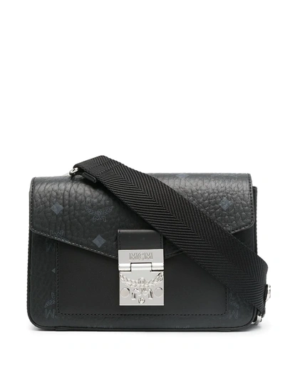 Mcm Millie Graphic-print Leather Cross-body Bag In Black