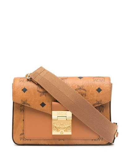 Mcm Visetos-print Messenger Bag In Brown