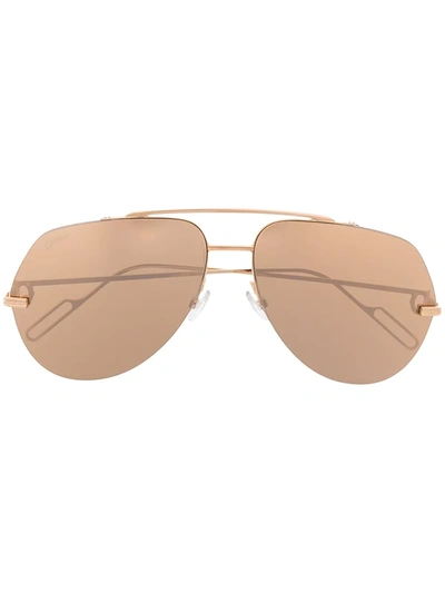 Cartier Pilot-frame Mirrored Sunglasses