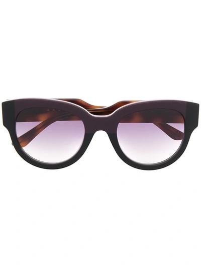 Marni Eyewear Wayfarer-frame Tortoiseshell Sunglasses In 600 Wine Black