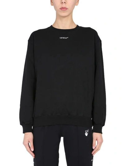 Off-white Cotton Crew-neck Sweatshirt In Nero