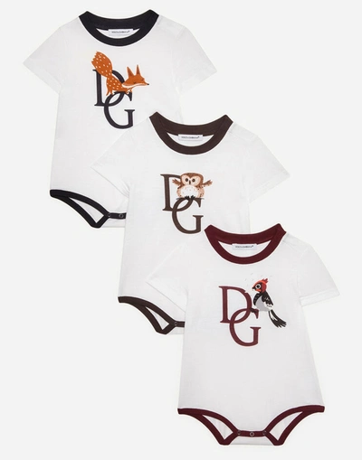 Dolce & Gabbana Kids' Dolce &amp; Gabbana Animal Print Bodysuit In White