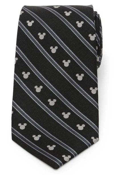 Cufflinks, Inc Disney Mickey Mouse Stripe Silk Tie In Black