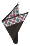 Cufflinks, Inc Disney Mickey Mouse Holiday Plaid Pocket Square In Grey